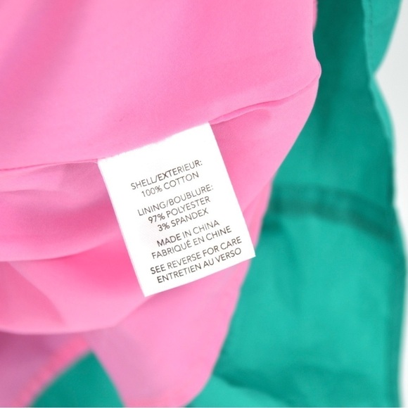 NEW Milly Nina Tiered Colorblock Mini Dress Ruffle Poplin Pink Blue Women's S - Picture 12 of 13